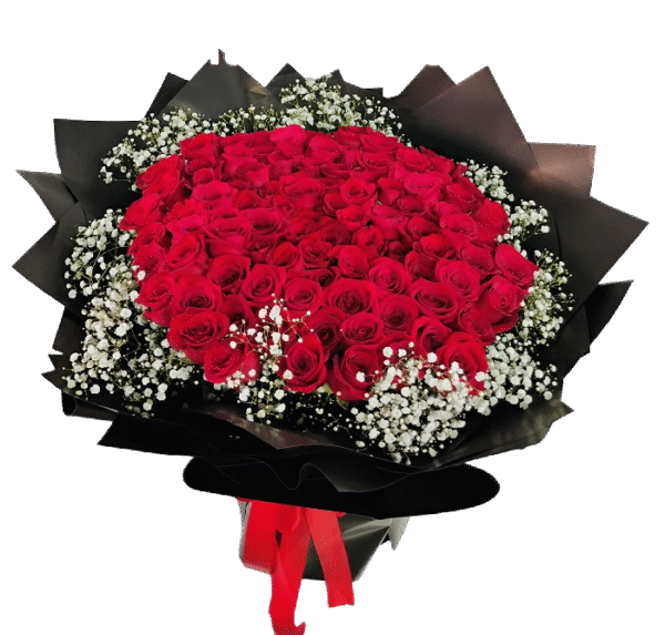100 premium roses, one hundred premium roses wrapped in paper