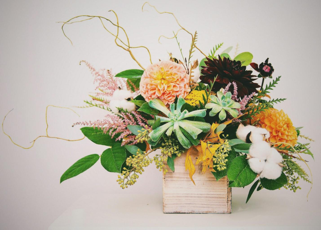 A floral arrangement from a flower shop in Dallas