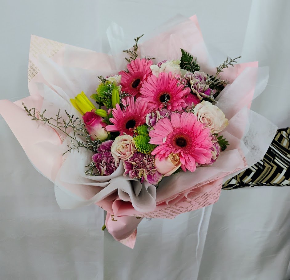 Happiness & joy. Happiness & joy, flowers wrapped in paper.