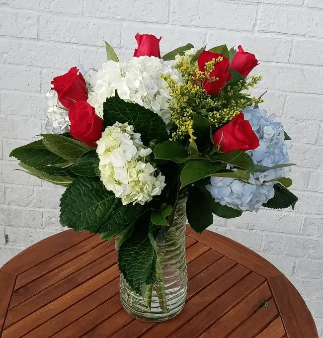 A bouquet of hydrangeas