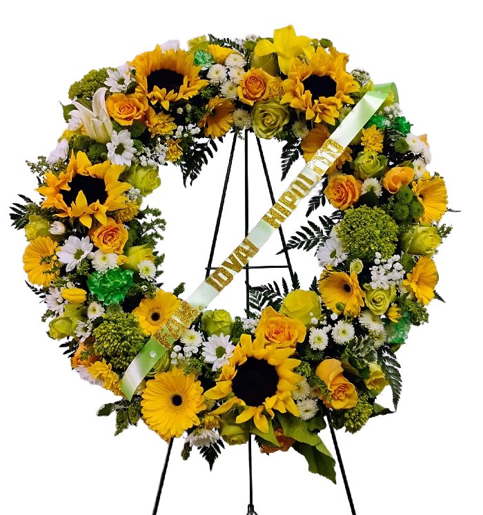 Sunshine at dawn, yellow beautiful flowers crown.