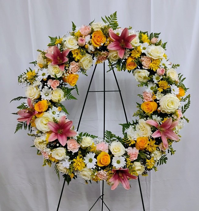 Colorbloom Crown, pink, white and yellow flowers crown
