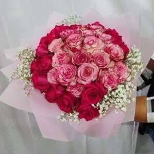 36 wrapped Pink premium roses