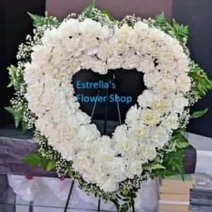 Heart of carnation for funeral