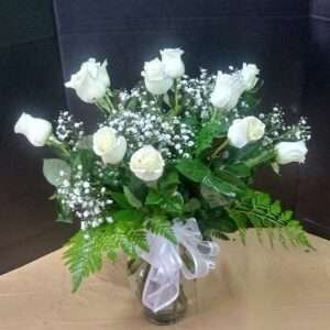 Dozen of White Roses. Long stem.