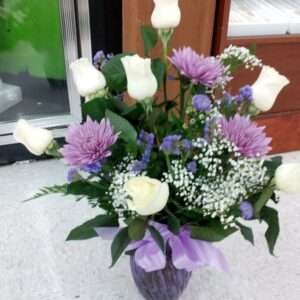 White and purple flowers