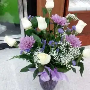 White and purple flowers