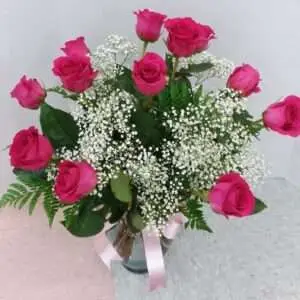 Dozen Hot Pink. Long stem.