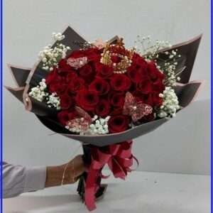 50 roses with special ornaments.