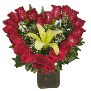 Small- Medium size heart with roses.