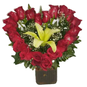Small- Medium size heart with roses.