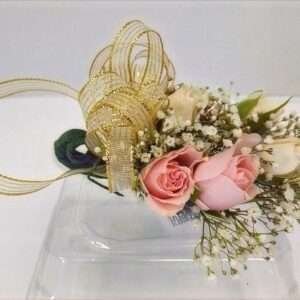 Beige and pink corsage