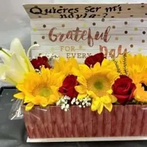 Message and flowers