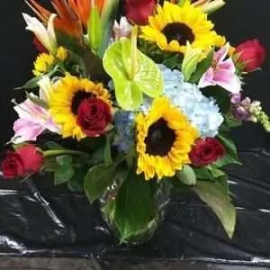 Unique flowers design in a vase