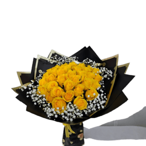 36 yellow roses wrapped roses