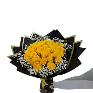 36 yellow roses wrapped roses