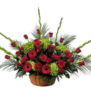 Basket with love & flowers.