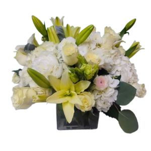 Best love ever, a beautiful, fragrant, unique white flowers in a cube.