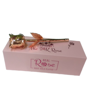 24K Rose Gold Plated, Rose, 7 inches size.